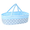 Babeside Reborn Baby Dolls Bassinet Foldable Baby Doll Crib Bed Soft Doll Carrier Doll Accessories With Handle For 17-22 Inch Baby Dolls Girls Boys (Blue)