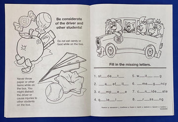 ZOCO - School Bus Safety & Rules Coloring & Activity Books (50 Bulk Pack, Without Crayons) - Bus Driver Gift & Handout for Kids
