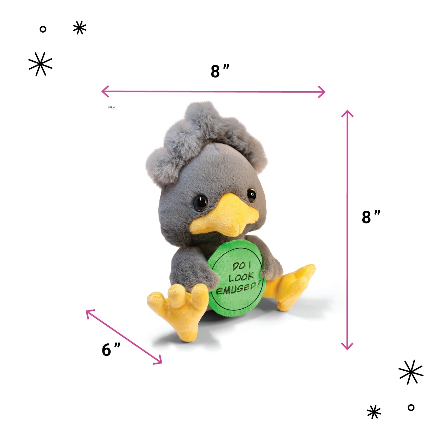 Punchkins Emu Plushie - Do I Look Emused? Sassy Emu Plush, Gift For Animal Lovers, Cute Plush Toy For Gifting