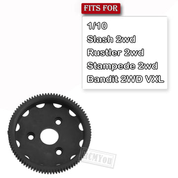 Rcmyou Rc 48P 76T Spur Gear Upgrades Part For 1/10 Slash Stampede Rustler Bandit 2Wd Vxl Xl-5,5Pcs 76T Spur Gear Hops Up,Replace
