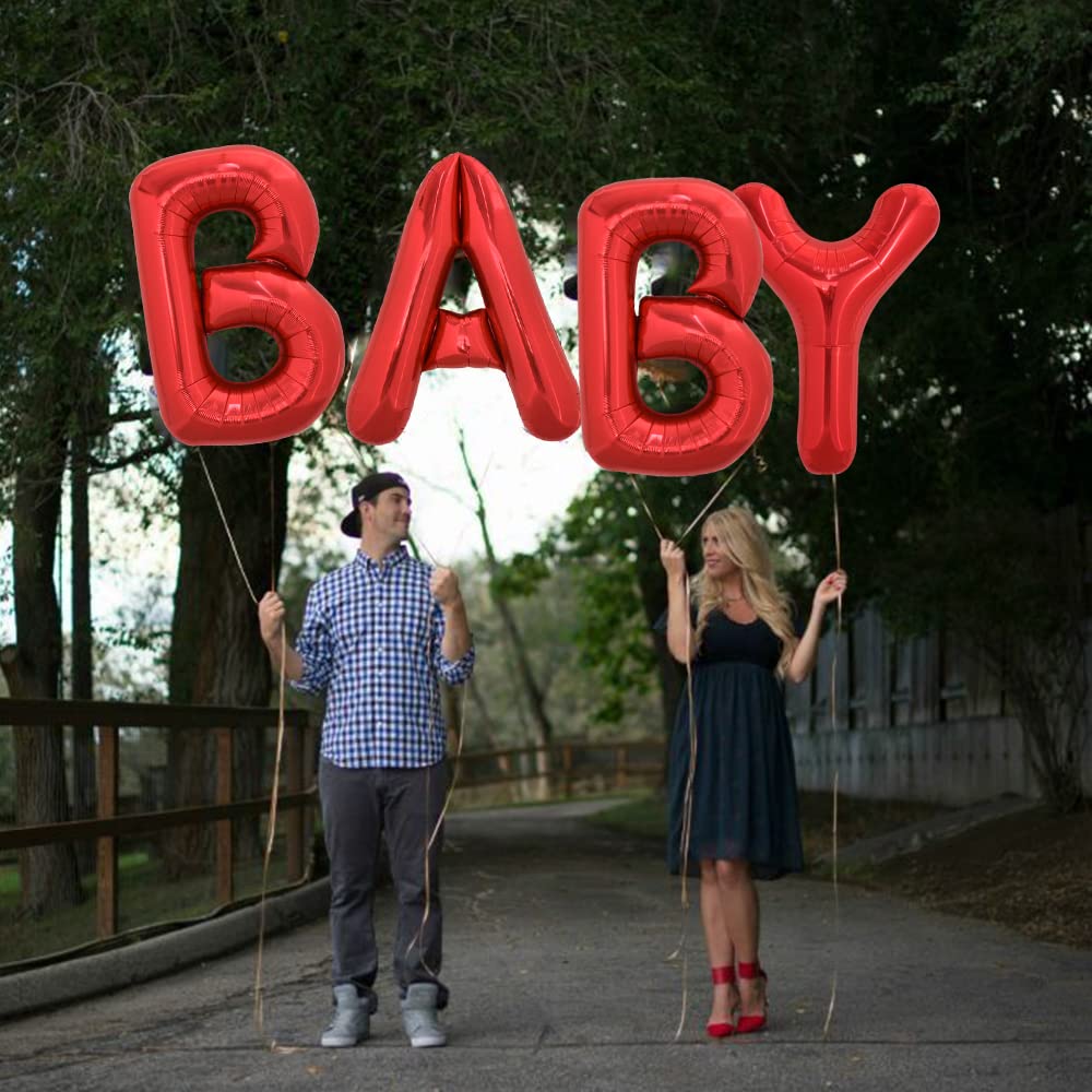 TONIFUL Giant Red Letter Balloons A-Z, 40 Inch Helium Foil Mylar for Birthday Party & Wedding Decorations