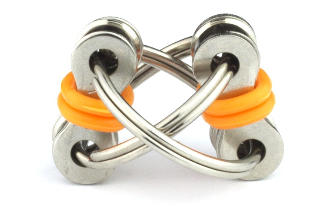 Tom'S Fidgets Original Flippy Chain Fidget Toy - Perfect For Adhd, Anxiety, And Autism - Bike Chain Fidget Stress Reducer For Adults And Kids (1, Orange)