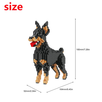 Larcele Micro Building Blocks Animal Set, Diy Mini 3D Building Toy Bricks,957 Pieces Kljm-05(Dobermann)