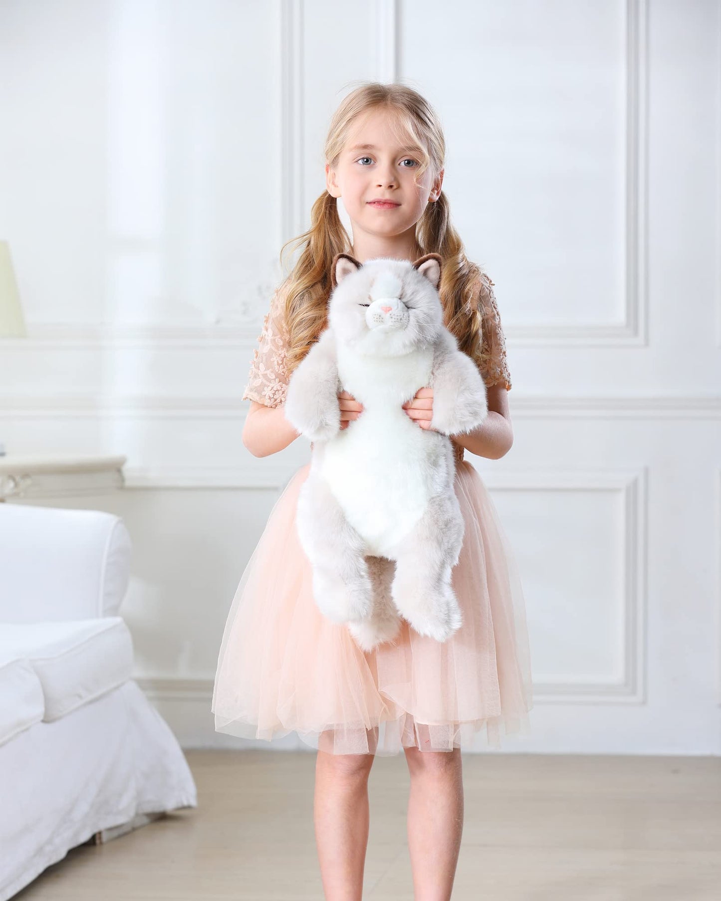 20'' Length Adorable Stuffed Animals Cat -Handmade Plush Soft Cat -Present Gift For Boys/Girls (Grey Ragdoll Cat)