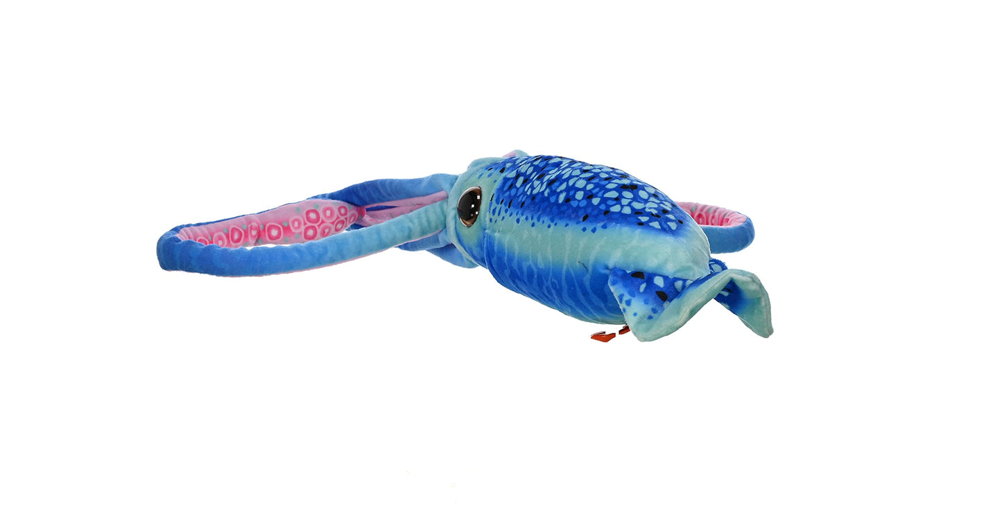 Wild Republic Wr Print Squid Plush, Stuffed Animal, Plush Toy, Gifts For Kids, Blue, 22'