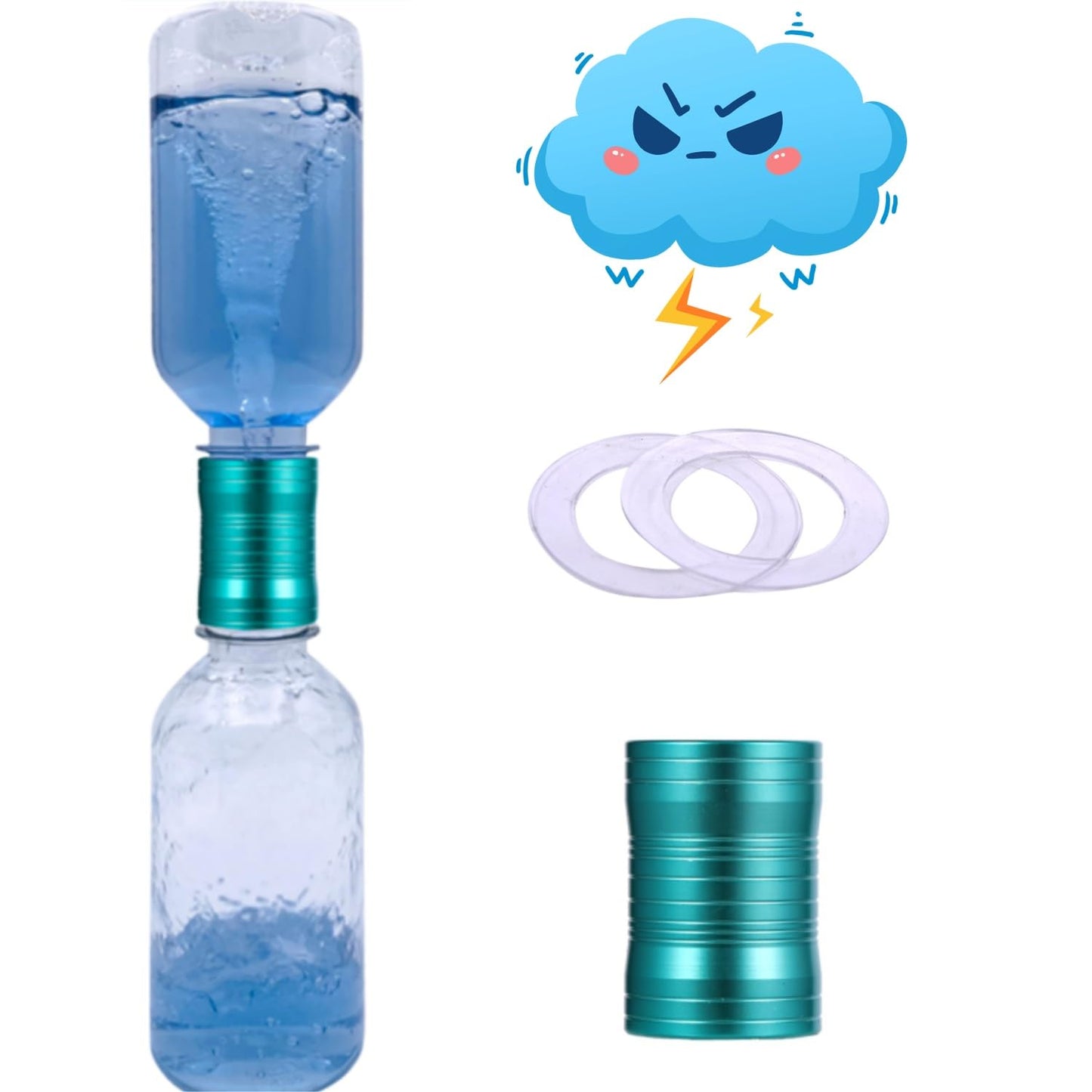 Tornado Maker, Weather Toys, Ultra-Light Aluminum Connecting Tube, Including 2 Empty Bottles, Watertight Tornado Toy, Suitable For Kids' Science Experiments (Green)