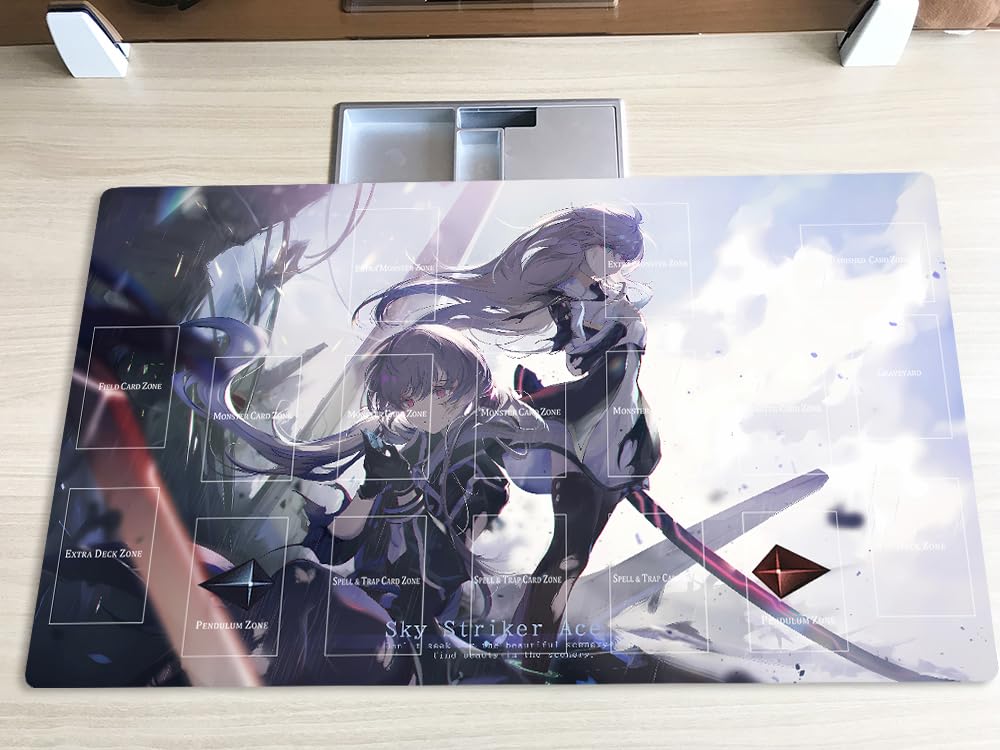 New Mlikemat Playmat Sky Striker Ace - Raye & Roze TCG CCG OCG Trading Card Game Mat with Zones + Free Bag (ZD014-366-A)