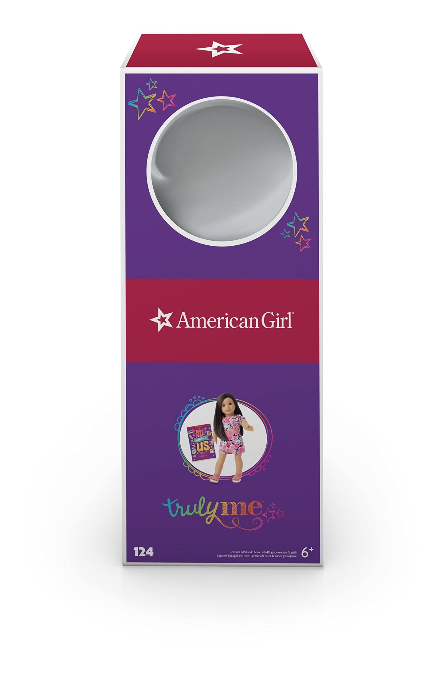 American Girl Truly Me 18-inch Doll #124 with Brown Eyes, Black-Brown Hair, Lt-to-Med Skin, T-shirt Dress, For Ages 6+, Floral