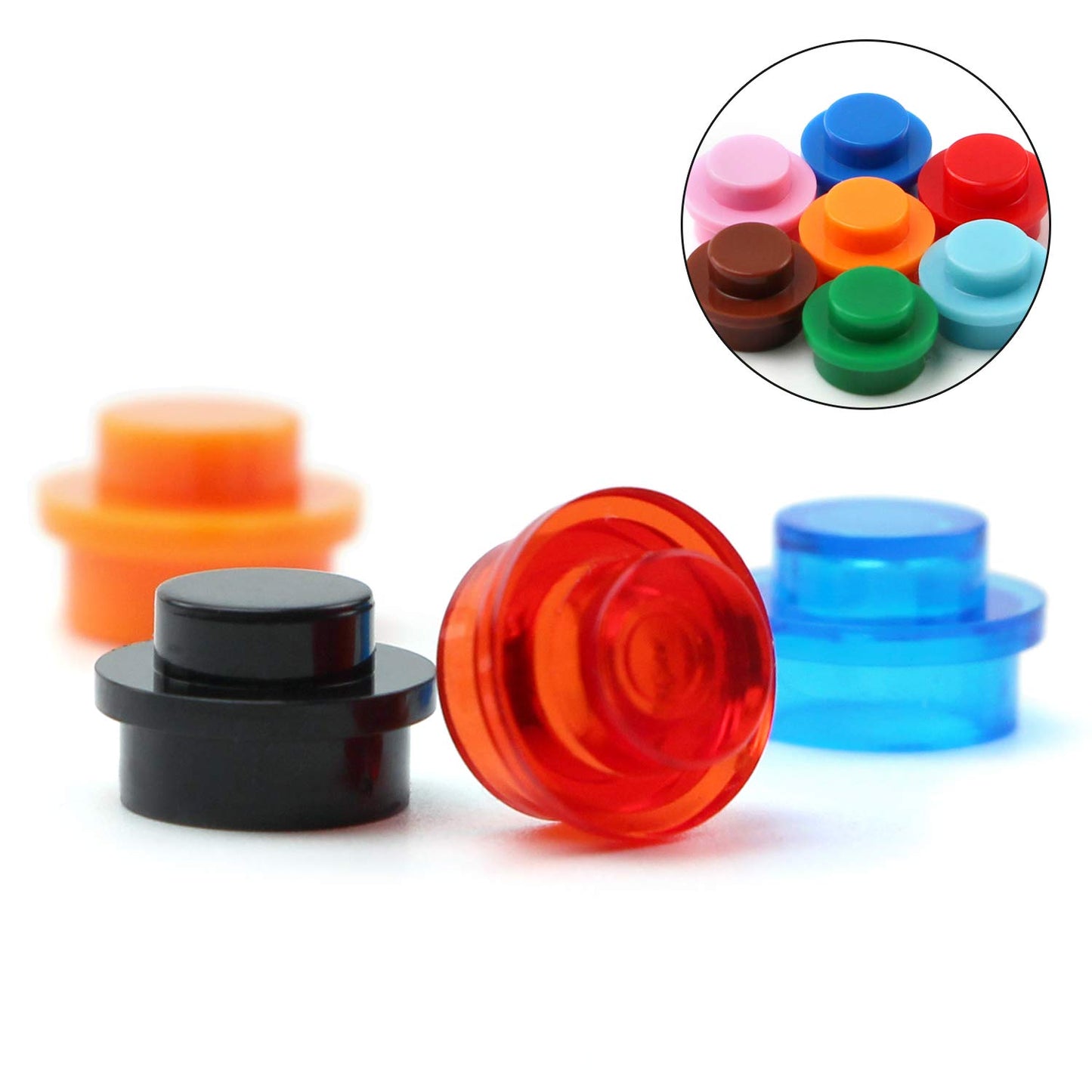Feleph Custom 1000Pcs Multicolored Round Plates 1X1 Building Blocks Moc Colors Transparent Pieces Bricks Dots Bulk Studs Accesso