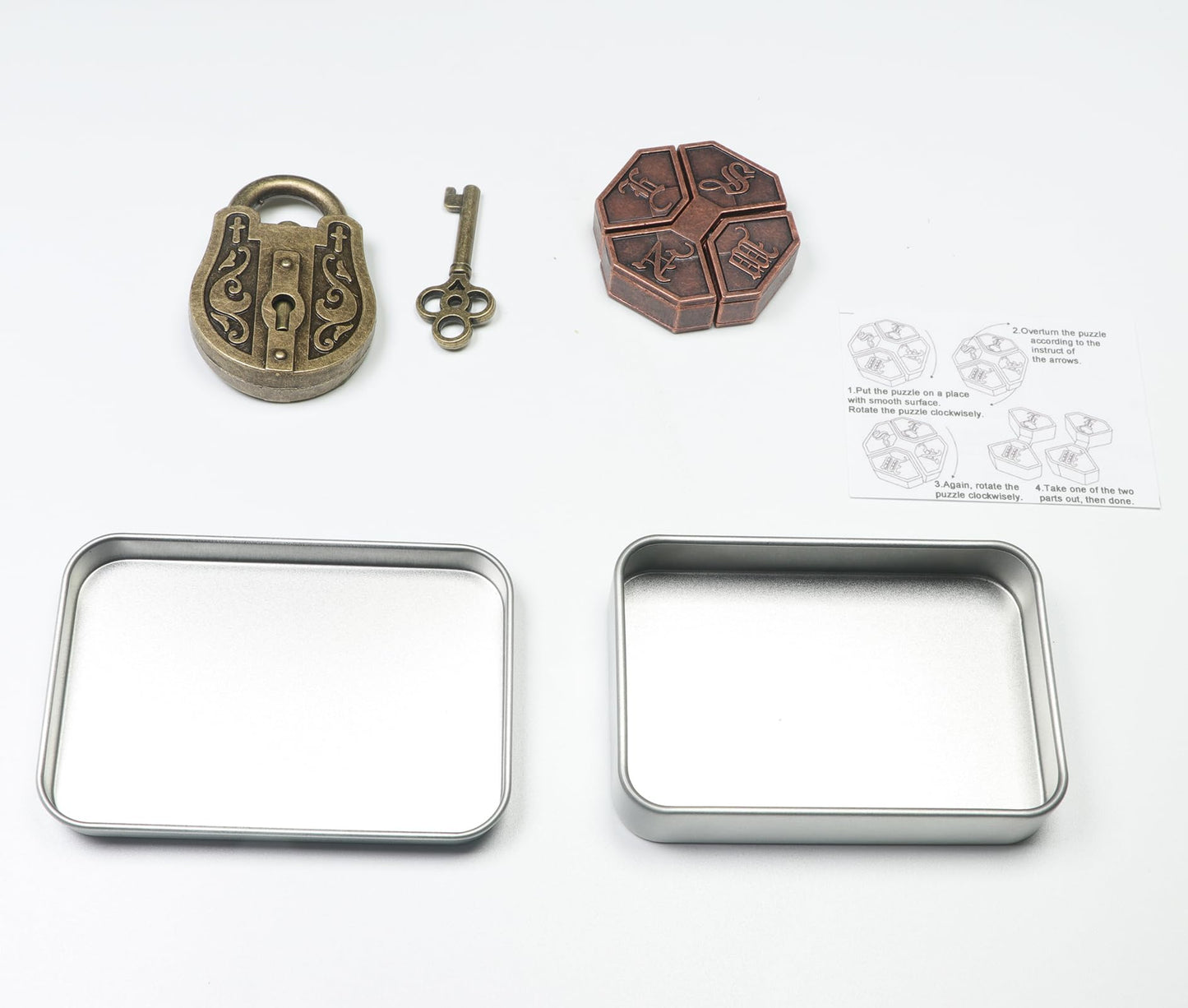 Sciensta 2Pcs Brain Teaser Puzzles For Puzzle Games, Educational Toys,Mind Puzzles, Metal Puzzles 3D Puzzles Unlock Interlock Iq