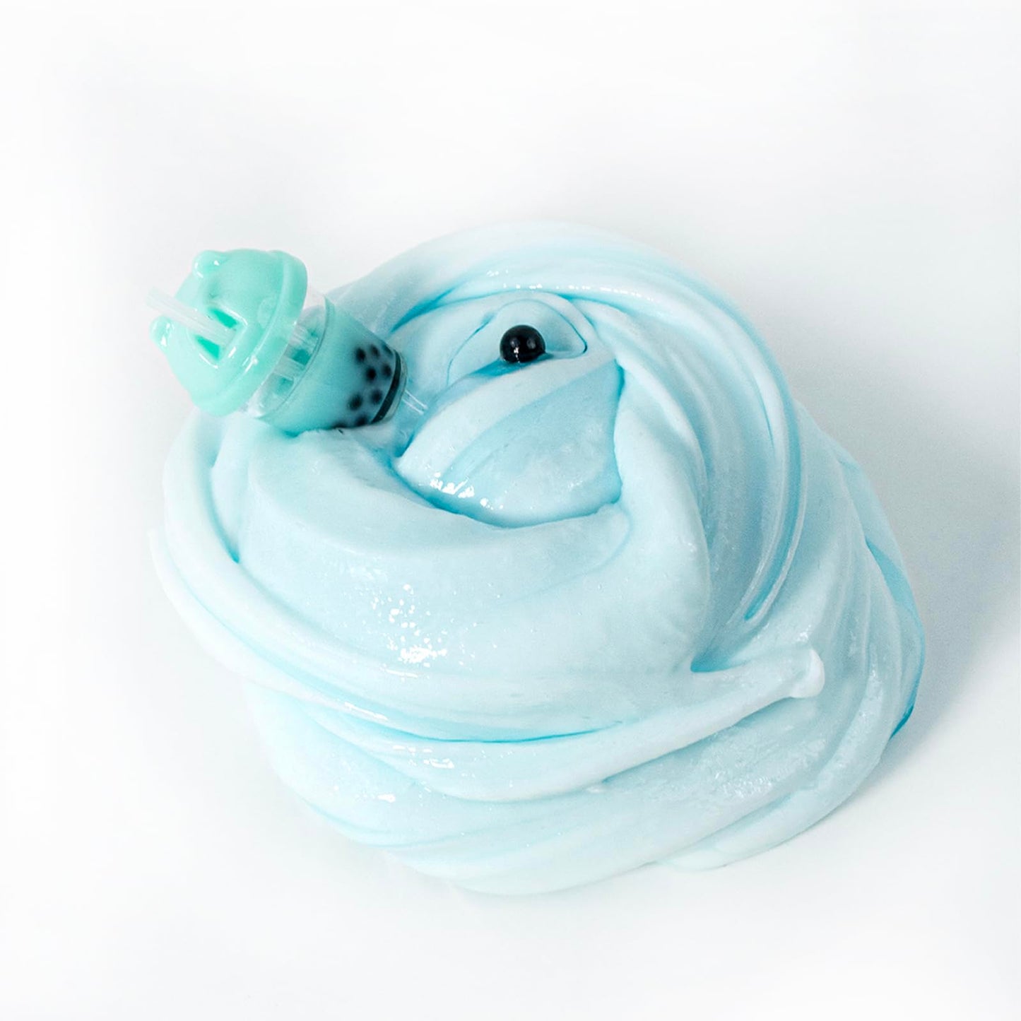 Blue Bubble Tea Themed Slime(7Oz) - Thick And Glossy Textured Slime - Handmade Slime - Asmr Slime
