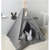 Rongfa Kids Teepee Tent With White Pom Pom - Indoor Play Teepee For Children Boys Portable Play House (Grey)