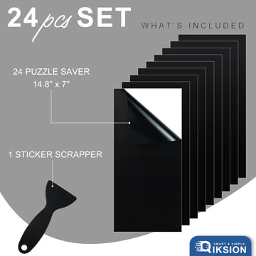 Puzzle Glue Sheets For 4 X 1000 Puzzles, 24 Sheets Black Puzzle Saver, Peel And Stick Puzzle Saver, No Mess Puzzle Glue Sheets And Frame To Preserve Your Finished 2000, 1000, 500 Jigsaw Puzzle