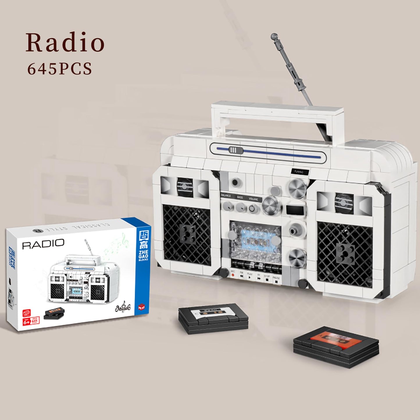 Elaicree Retro Mini Radio Building Blocks Set Gifts For Christmas, Birthday, Valentine'S Day, Thanksgiving, 645Pcs Vintage Radio