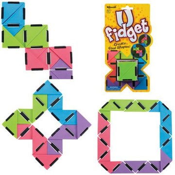 Toysmith U-Fidget Toy - Plastic Fidget Spinner, Hot Pink, Bright Blue, Neon Green, Orange, Model TSM2125