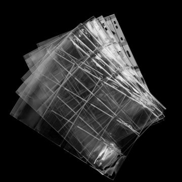 Coin Pocket Pages - Standard 9-Hole Coin Pocket Inserts Collecting Sleeves for Coins 10 Sheets CS03 Series (12 Pocket(63mm X 67m