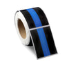 250 Leo Law Enforcement Rectangle Blue Line Flag Stickers - Black Rectangle With Blue Line For Police Support