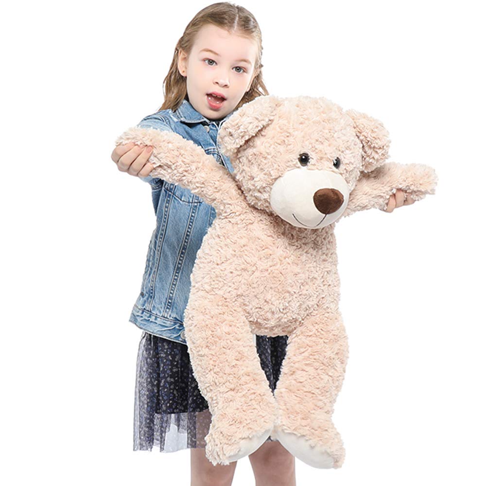 Tezituor Brown Beige Teddy Bear Stuffed Animal - 24 Inches Teddy Bear Plush Toy For Boys And Girls