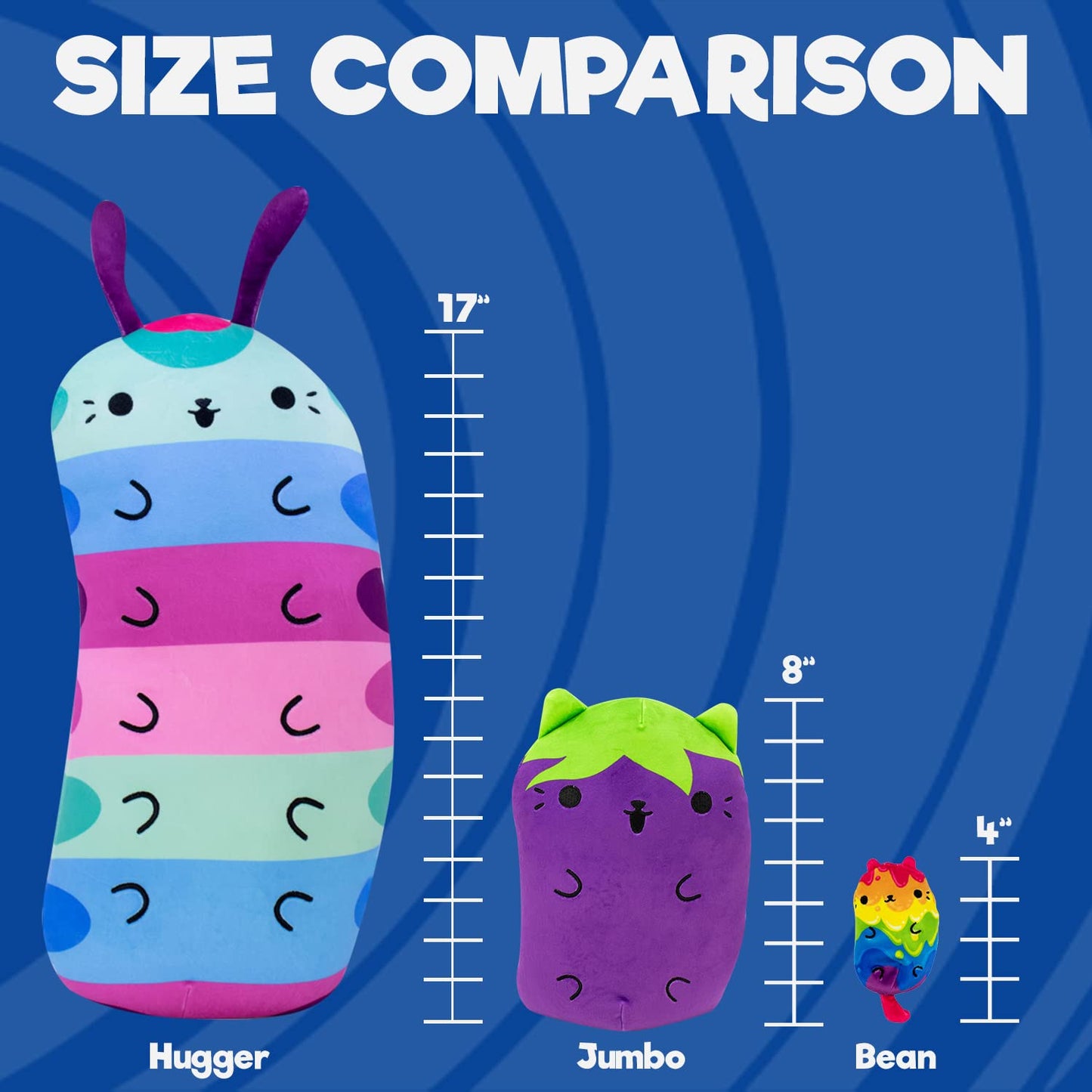 Cats Vs Pickles - Hugger - Caterpillar - 17' Super-Soft And Huggable Plush! The Perfect Cuddle Buddy! Use As Fun Bedroom Décor, Bed Pillows, Or Calm Down Toys!