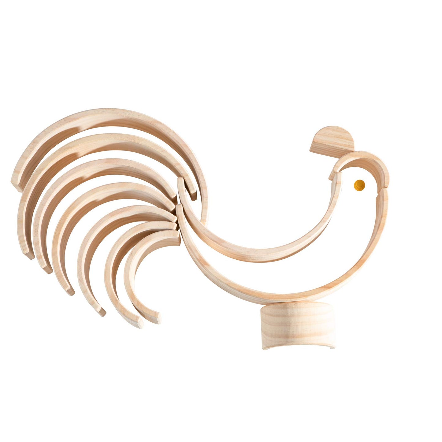 Merryheart Wooden Rainbow Stacking Toy, 12 Piece Natural Wood Rainbow Stacker, Extra Large Rainbow Stacking Toy, Nesting Puzzle