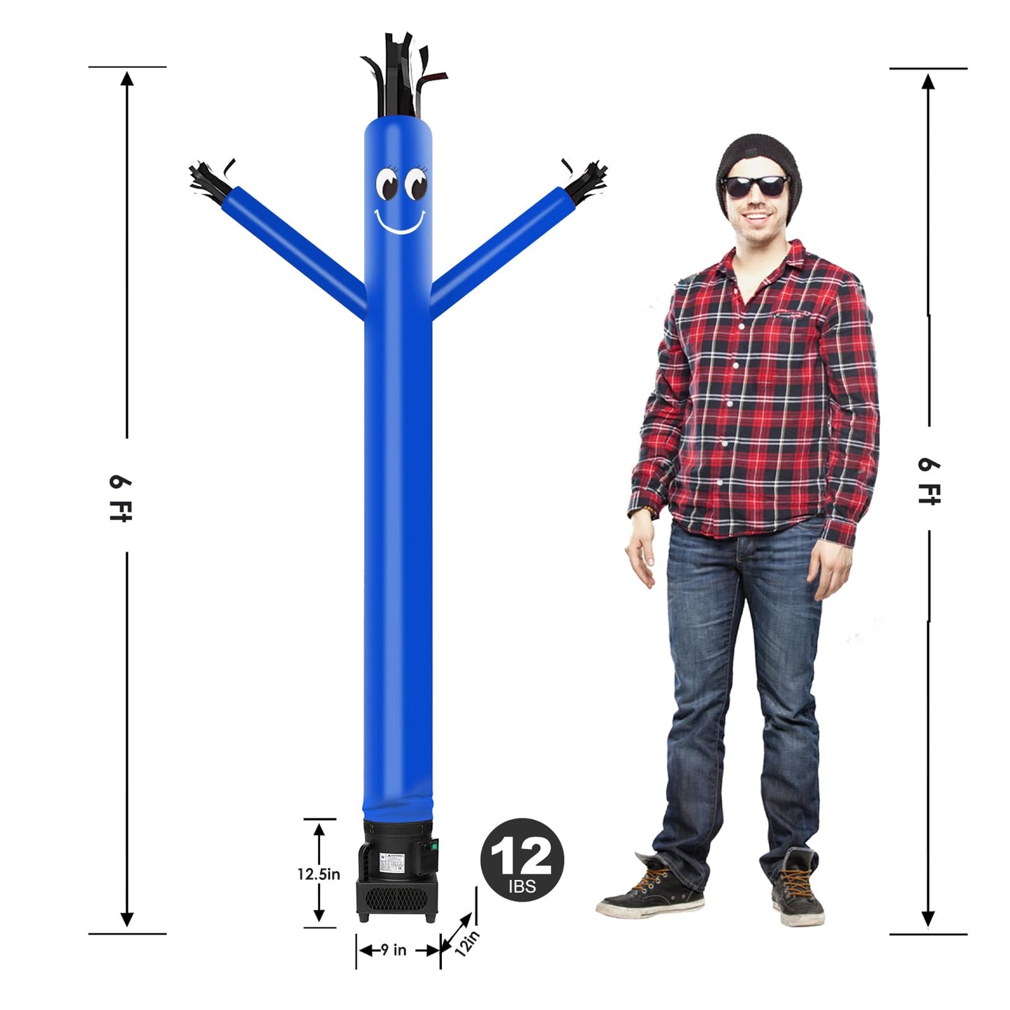 Mounto 6Ft Fly Puppet Dancer With 1/3Hp Blower Complete Set (Blue)