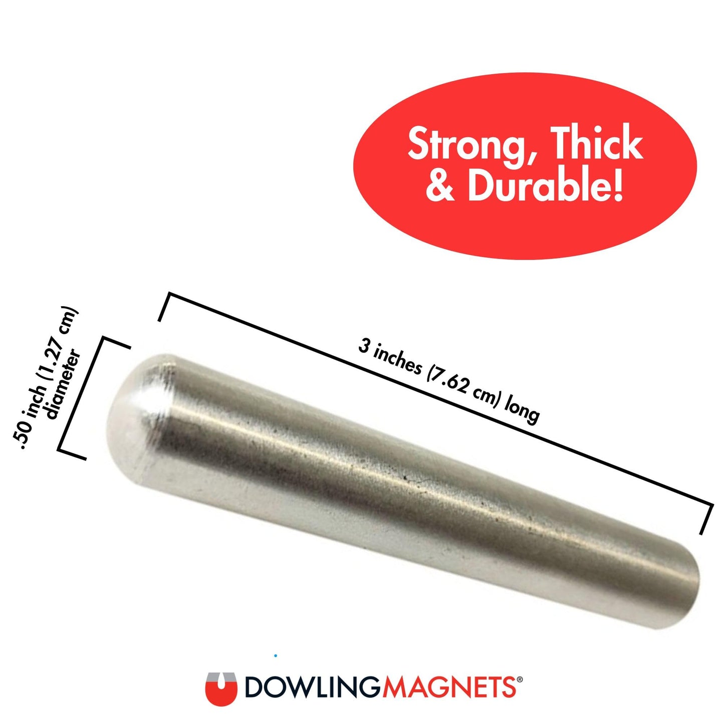 Dowling Magnets Alnico Cow Magnet - Model 731013, Silver Tone, Durable Alnico Material