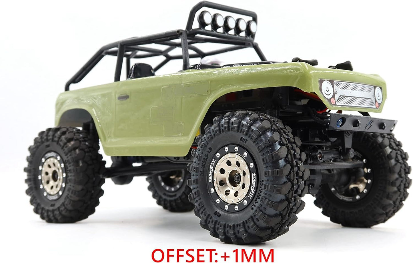 Hobbysoul Adjustable Offset 1.0 Beadlock Wheels, Heavy 1.0 Rc Wheels Weight 21G/Rim For 1/18 Traxxas Trx4M & 1/24 Axial Scx24 90