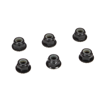 Team Losi Racing 4Mm Aluminum Serrated Lock Nuts Black 6 Tlr336000 Electric Car/Truck Option Parts