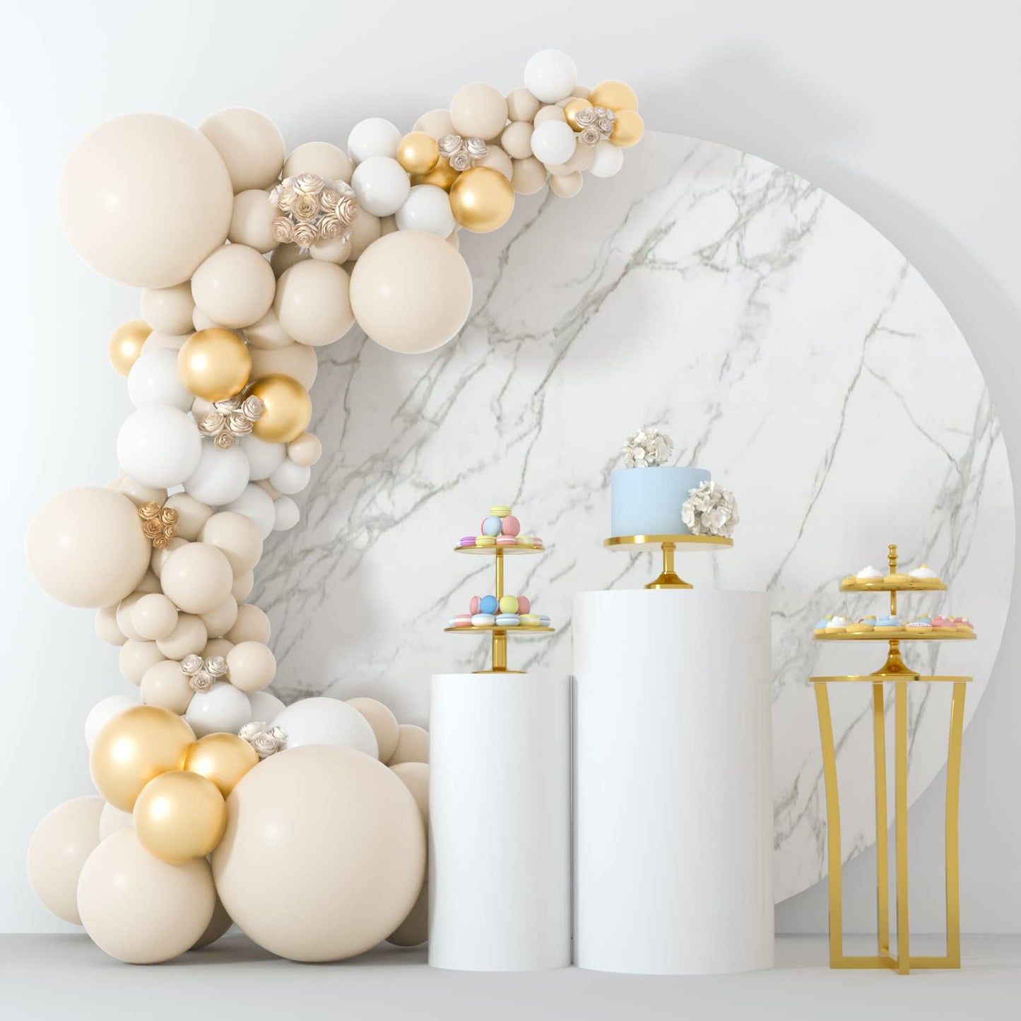 Tuparka 102 Pcs Sand White Balloons Garland Arch Kit White Sand Balloon Different Sizes 5 10 12 18 Inch Matte Sand White Party Balloons For Birthday Bride Baby Shower Wedding Party Decorations