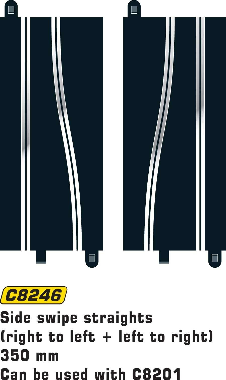 Scalextric C8246 Track Side Swipe Straight 13.75 inches