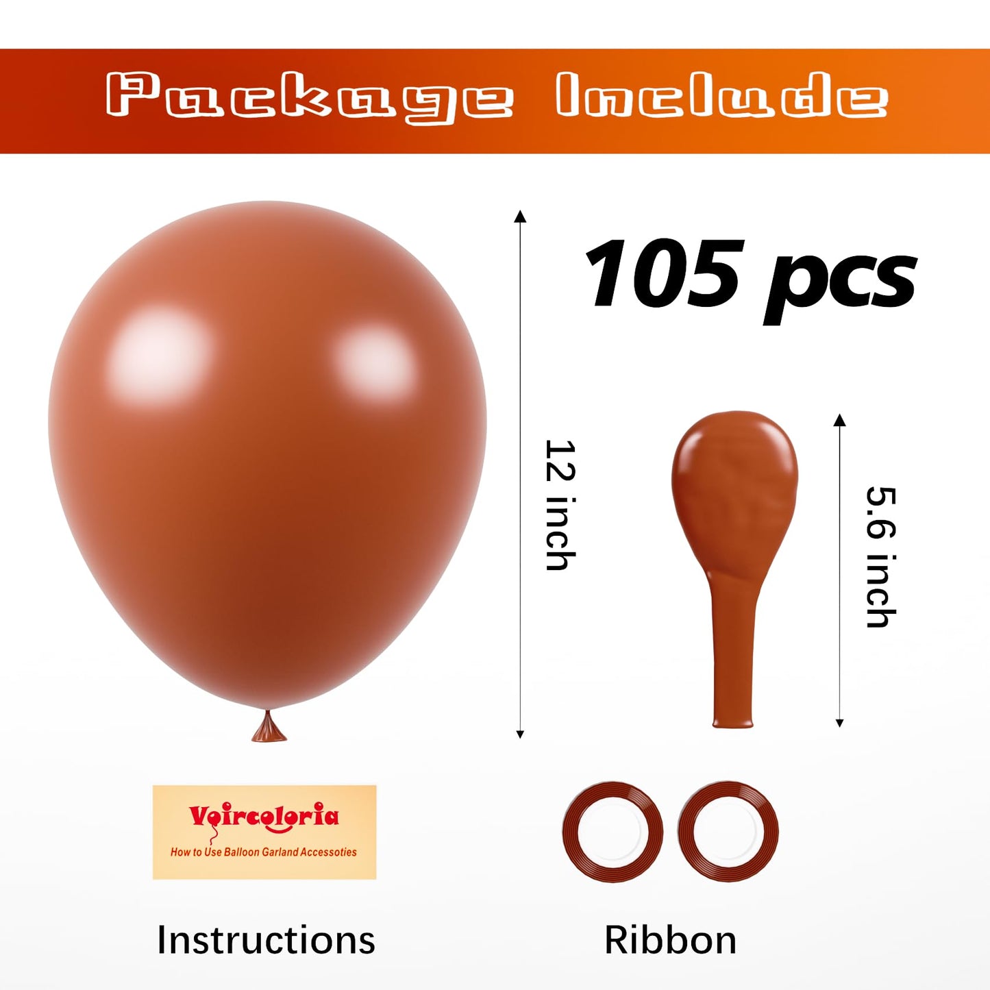 Voircoloria 105Pcs Coffee Balloons 12Inch Party Latex Balloons For Boys Girls Birthday Baby Shower Gender Reveal Wedding Sunflow