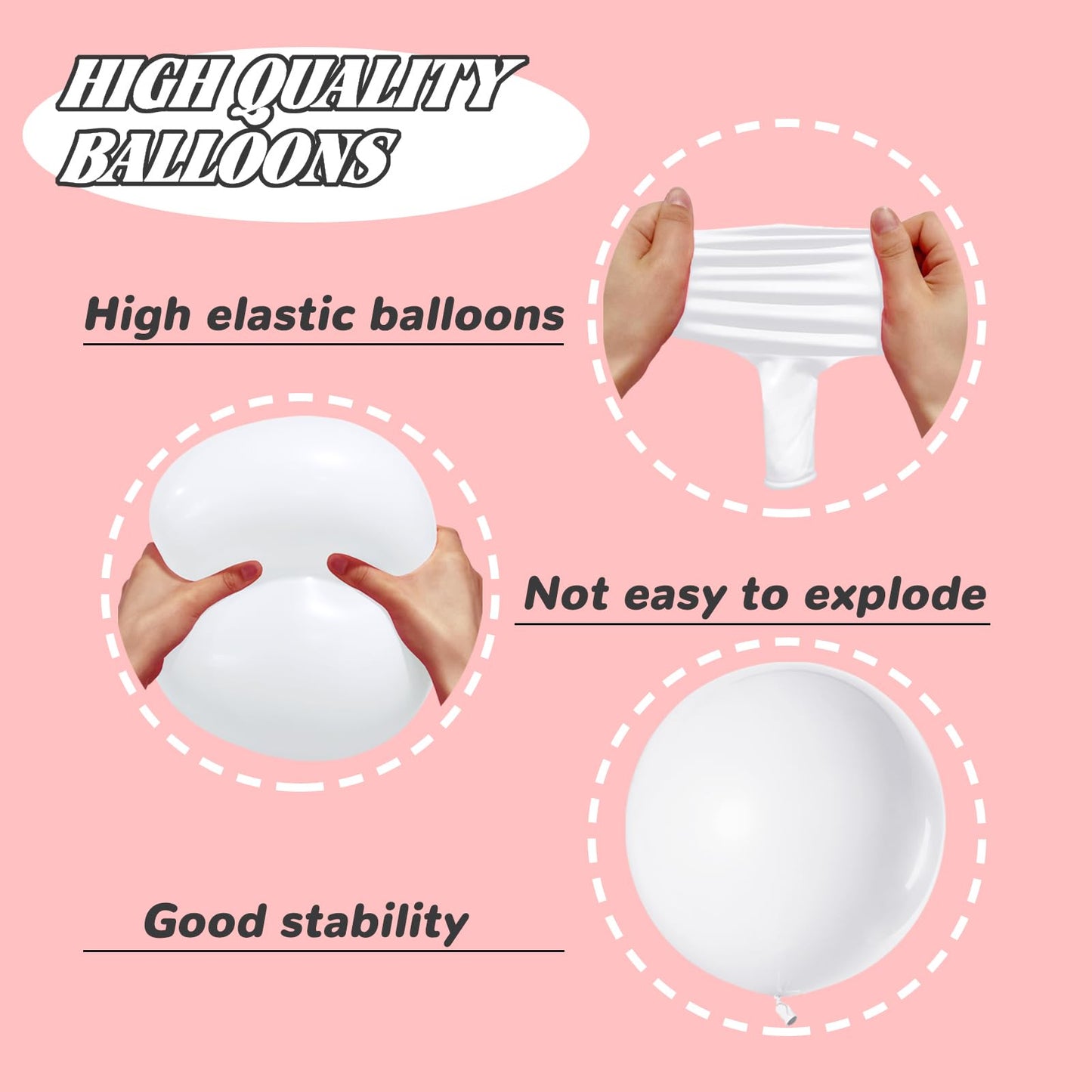 White Balloons,100 Pcs 12 Inch White Latex Balloons,Matte White Balloons For Party Decoration,Birthday Decoration,Wedding, Baby