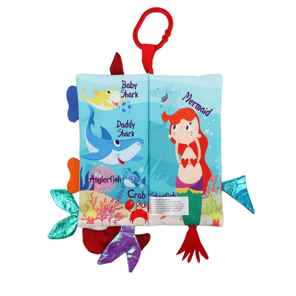 Fish Baby Books Toys 0-6-12-18 Months,Touch Feel Crinkle Cloth Books For Babies Infant Newborn 0-3 Months Baby Girl Boy Shower G