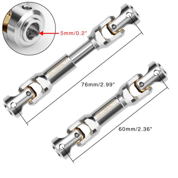Epinon Rc Drive Shaft Stainless Steel Driveshaft For 1/10 Rc Crawler Car Trx4 Axial Scx10 Upgrade Parts(60-76Mm)