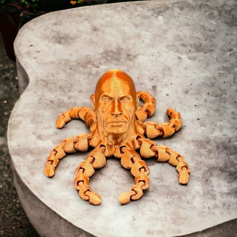 3D Printed Rocktopus, The Rock, Articulated Fidget, Octopus, Stress Relief Toy, Fidget Box, Adhd Toy, Anxiety Relief Aid (Glow I