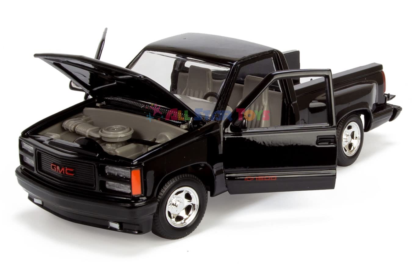 Motormax 1992 GMC Sierra GT Pickup Truck 1/24 Diecast Model Car Black 73204
