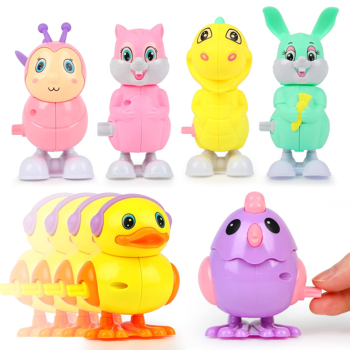 Lokipa Easter Wind Up Toys For Kids, 6Pcs Large Wind Up Easter Toys Easter Basket Stuffers Fillers Gift For Easter Decorations