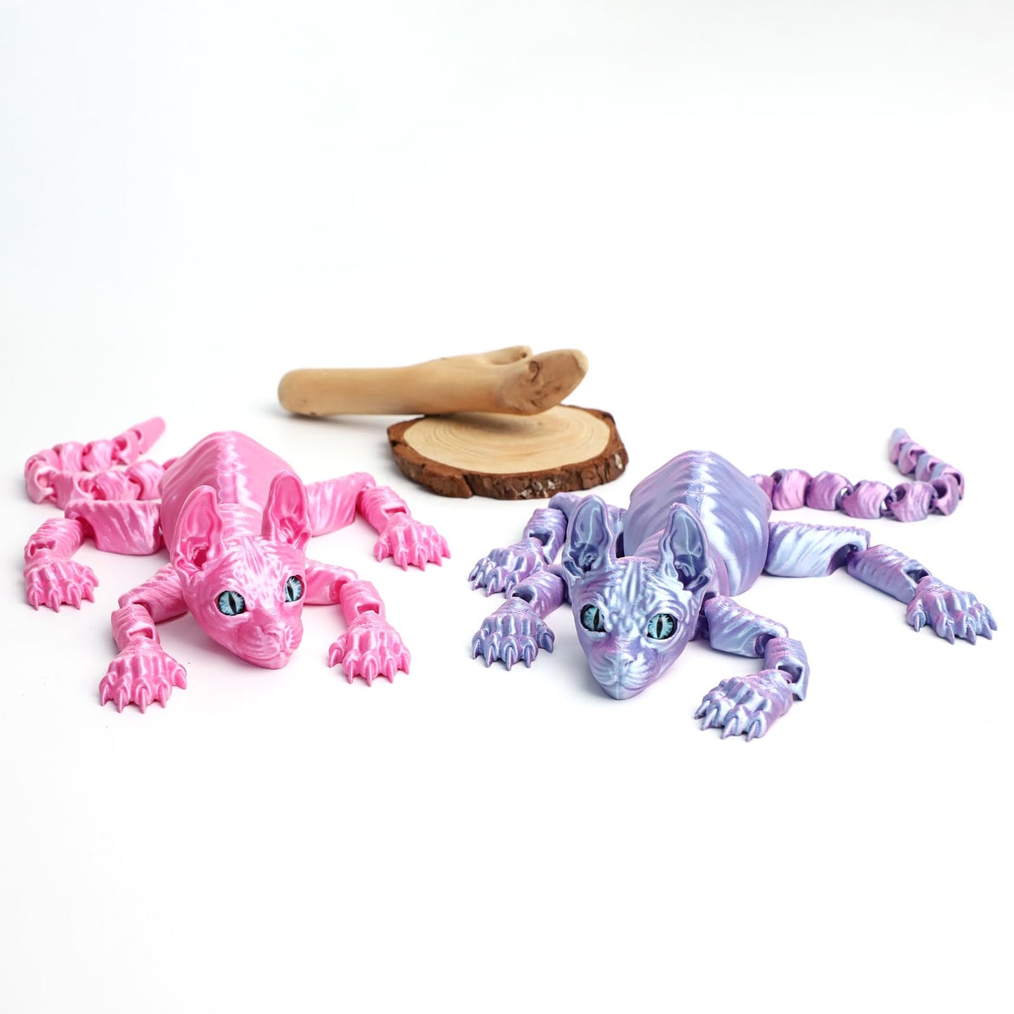 3D Printed Sphynx Cat, 3D Printed Animals Toy,Realistic Hairless Cat Figurine, Articulated Cat Fidget Toy, For Cat Lovers And Co