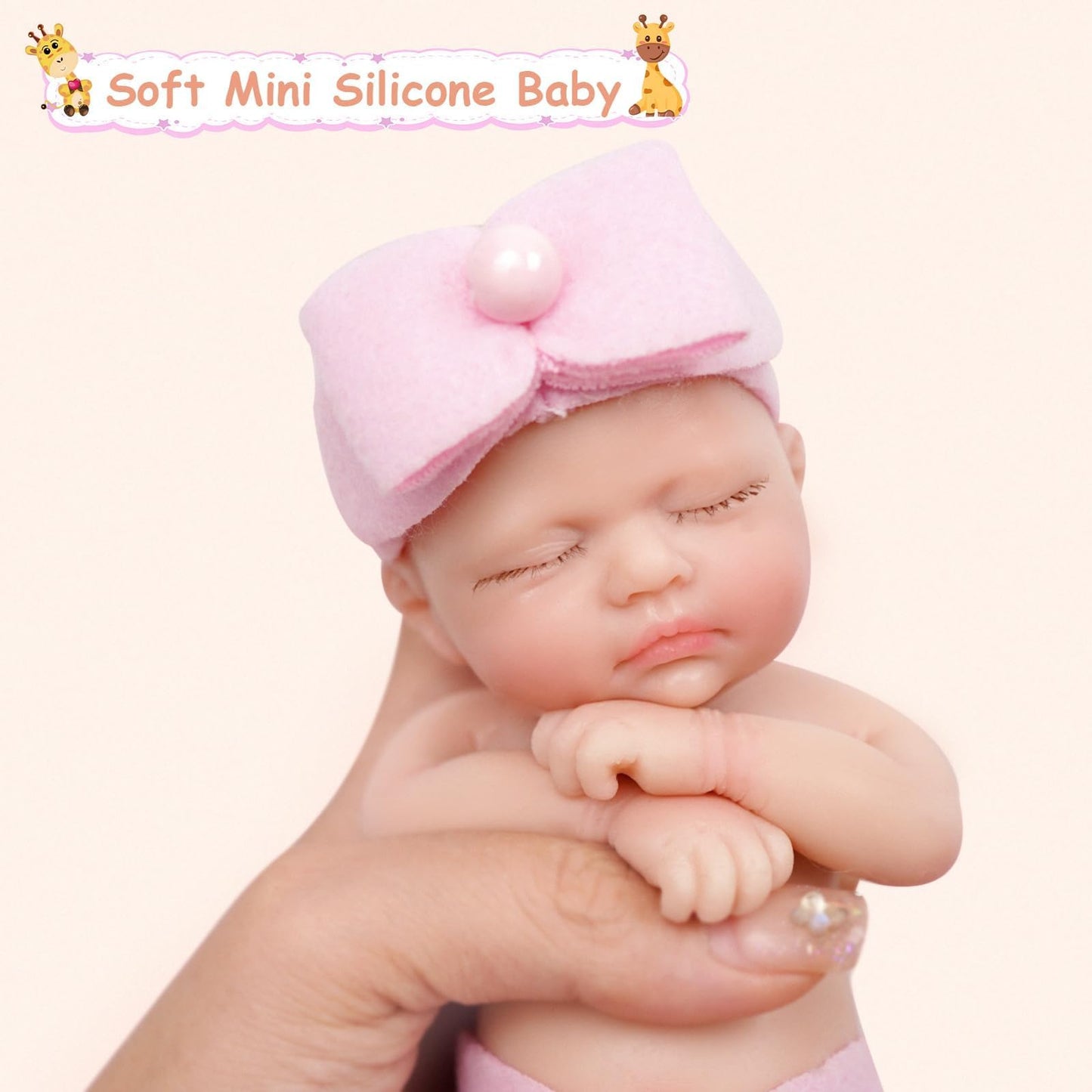Mire & Mire 7'' Miniature Reborn Baby Dolls Silicone Full Body Baby Soft Skin Mini Realistic Newborn Baby Dolls Real Life Tiny B
