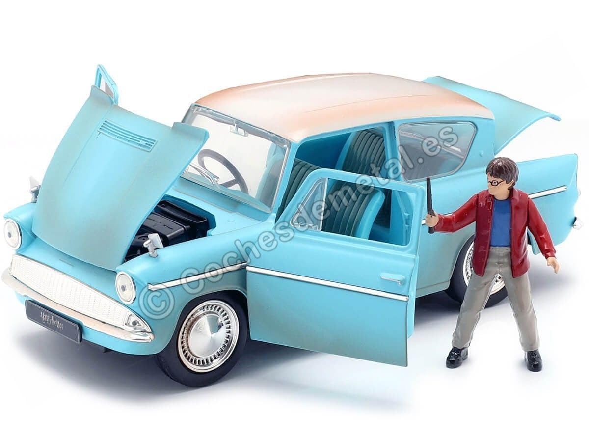 Jada Toys 1:24 Die-Cast Vehicle - 1959 Ford Anglia, Rusty Blue, Metal, Model JA31127