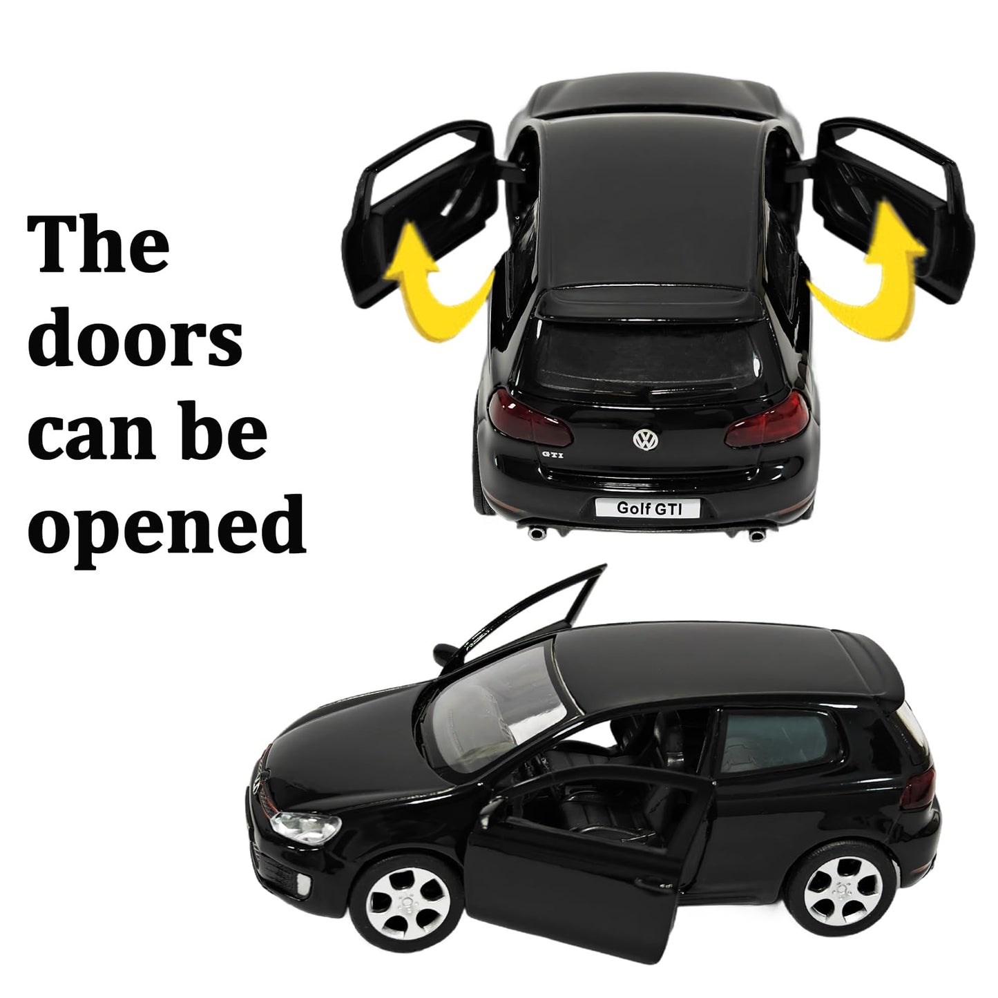 ERBADIHAGO Model Car Volkswagen Golf GTI Toy Car 1/36 Model Cars Metal Collect Car with Pull Back Toy Cars for Boys Children(Bla