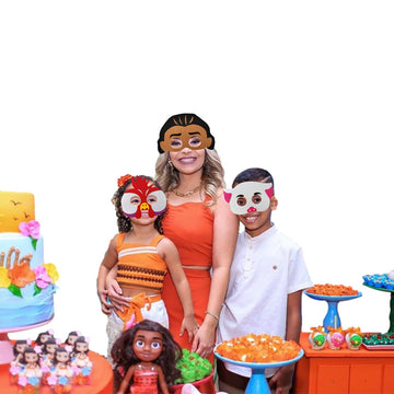 NF 11pcs Tropical Party Felt Mask, Hawaiian Theme Party Supplies, Boy and Girl Birthday Party Dress Up Blindfold