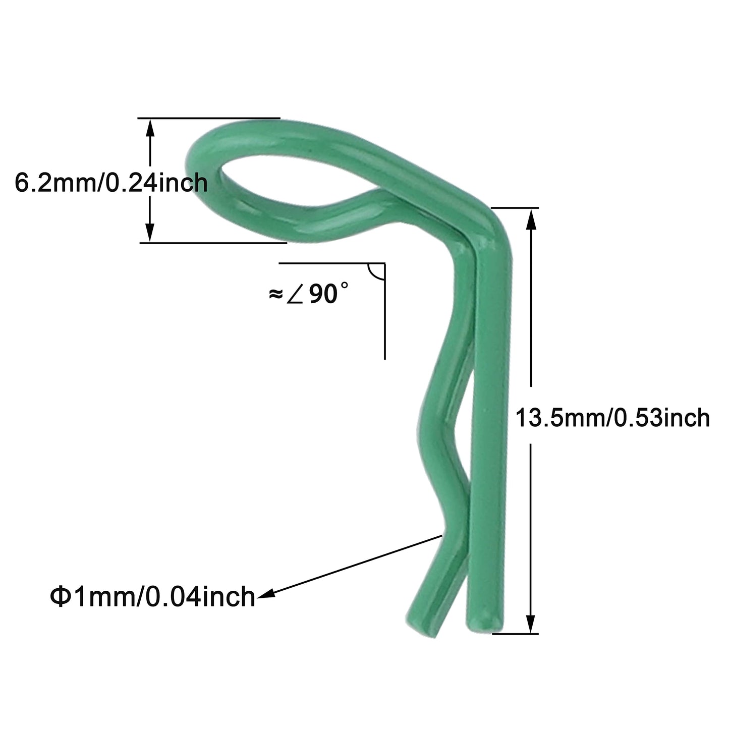DJX 60PCS 90-Degree Angle Body Clips Bent Springy Pins for All 1/10 Traxxas SCX10II SCX10III 1/24 RC Crawler Car Axial SCX24 C10