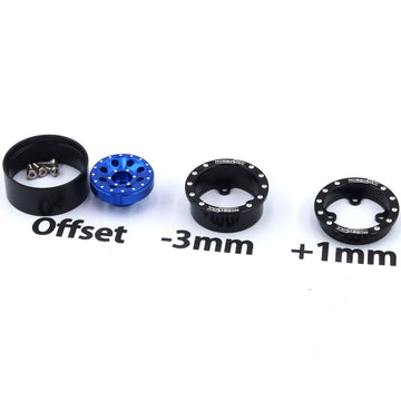 Hobbysoul Rc 1.0 Tires & Heavy Adjustable Offset 1.0 Beadlock Wheels Black Blue For 1/24 Rc Crawler Car Truck Axial Scx24 Upgrad