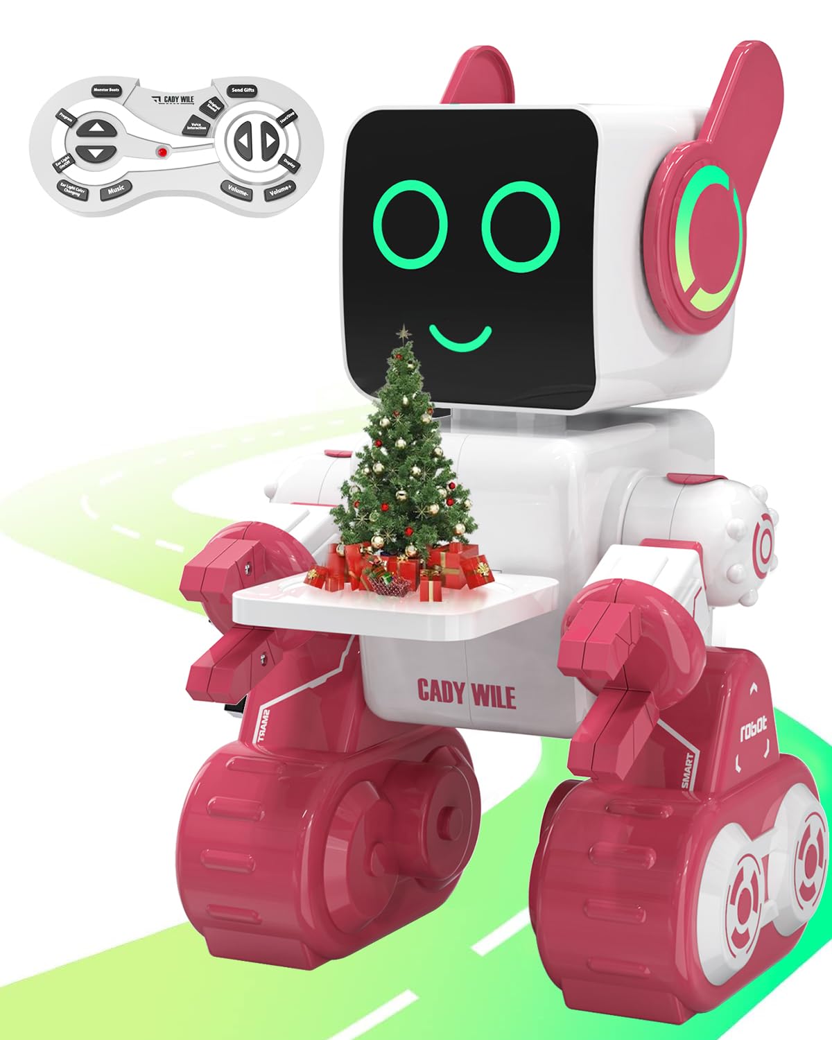 Okk Robot Toys For Kids, Programmable Remote Control Robot, Interactive Toys With Coin Bank, Smart Robot With Led And Tray, Walking Talking Singing Dancing Robot Gift For Boys Girl(Pink)