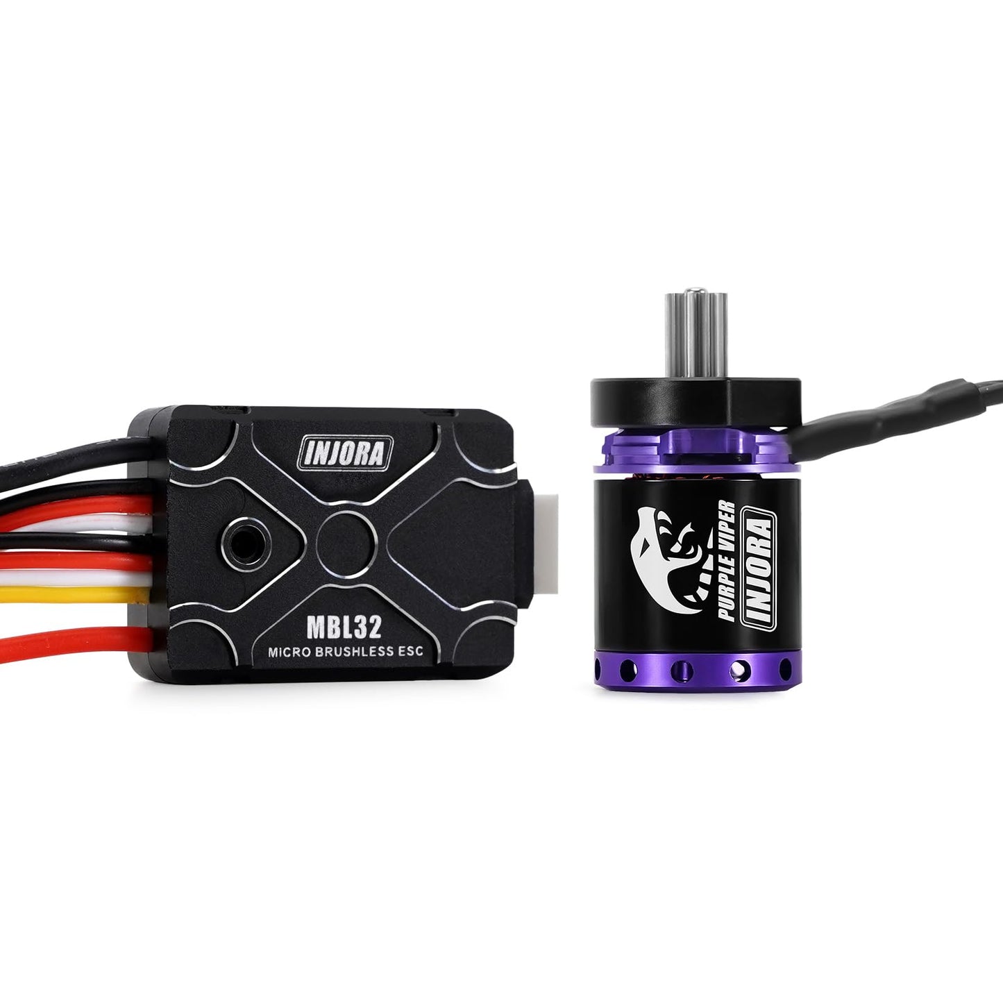 Injora Brushless Micro Mbl32 Esc & 1721 Purple Viper Motor For 1/18 Trx4M Rc Upgrade