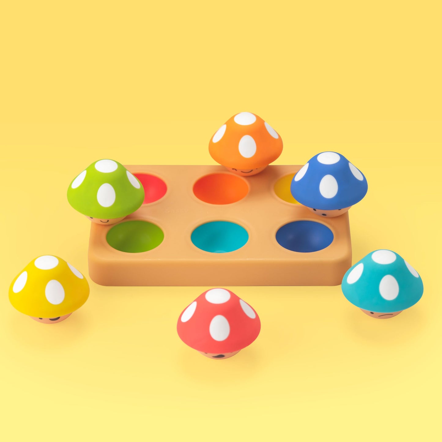 Sassy Matching Mushrooms Sorting Board - STEM Social Emotional Learning Toy for 12+ Months - Multi-Color