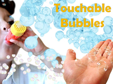 Ja-Ru Mini Handheld Bubble Blower With Non Toxic Bubble Solution | Touchable Bubbles For Kids | Stress Relief Fidget Toy | Bubble Party Favors For Kids (3 Pack) 1508-3A