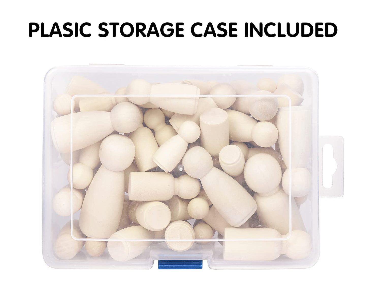 Kthzi Wooden Peg Dolls With A Storage Case, 50Pcs Unfinished Wooden People For Diy And Painting, Nature And Plain Wooden Figures