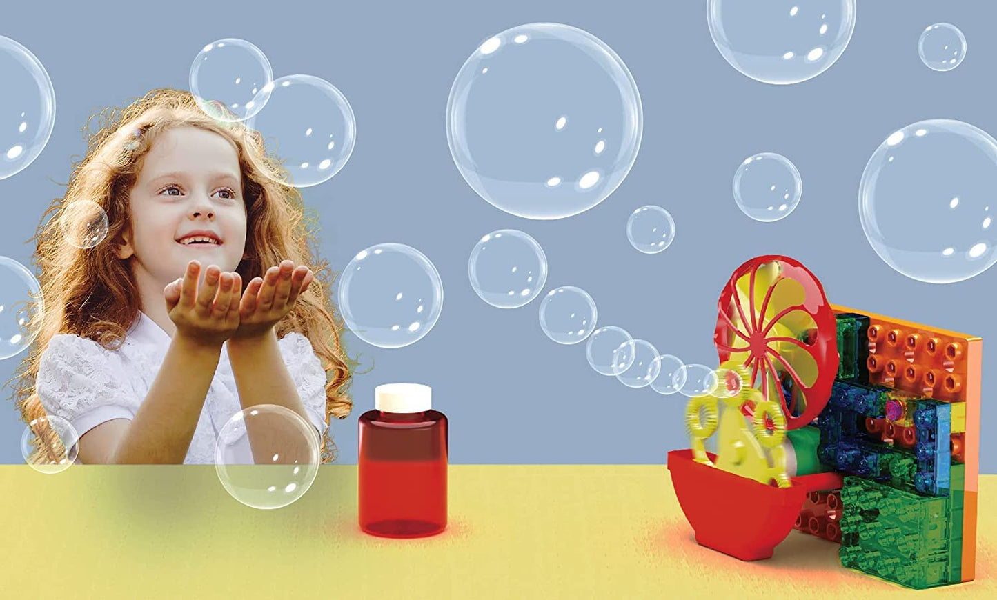 E-Blox Building Blocks Stem Circuit Kit, Build Your Own Bubble Machine, Bubble Solution Included, Great Science Project For Litt